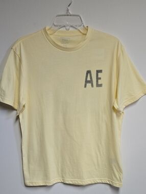 American Eagle Outfitters Short Sleeve AE Logo Tee - Pale Yellow